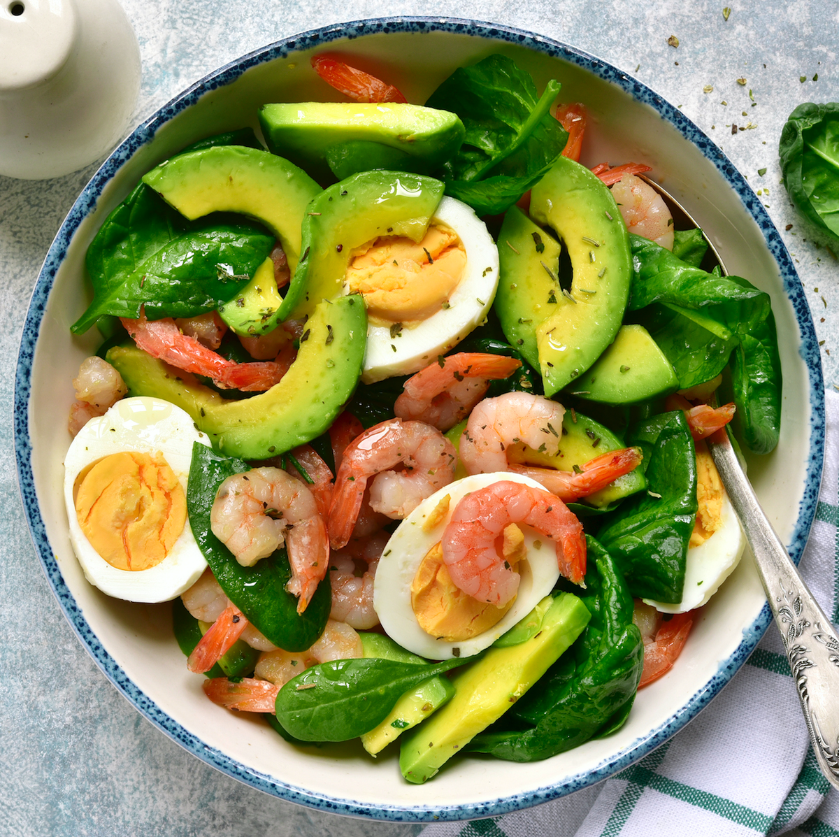 shrimp egg avocado salad